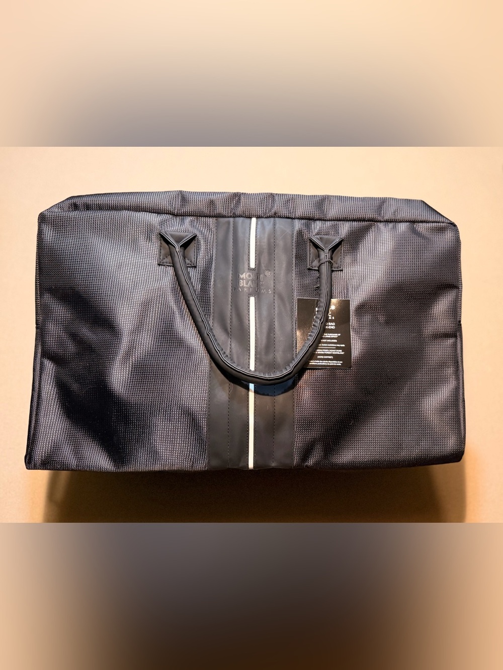 Mont Blanc Parfum Black Weekender Bag with adjustable shoulder strap NWT